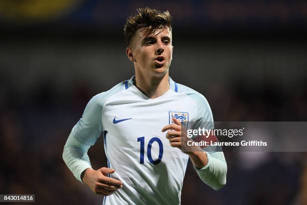 Mason Mount of England during the U19 International match between England and Germany at One Call Stadium on September 5, 2017 in Mansfield, England.