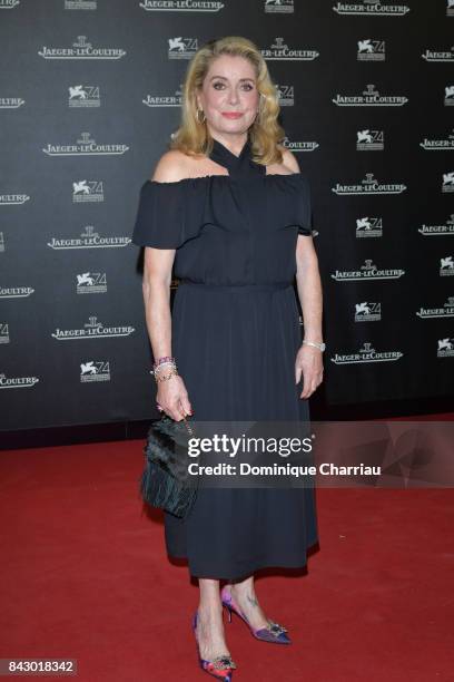 Catherine Deneuve arrives for the Jaeger-LeCoultre Gala Dinner during the 74th Venice International Film Festival at Arsenale on September 5, 2017 in...