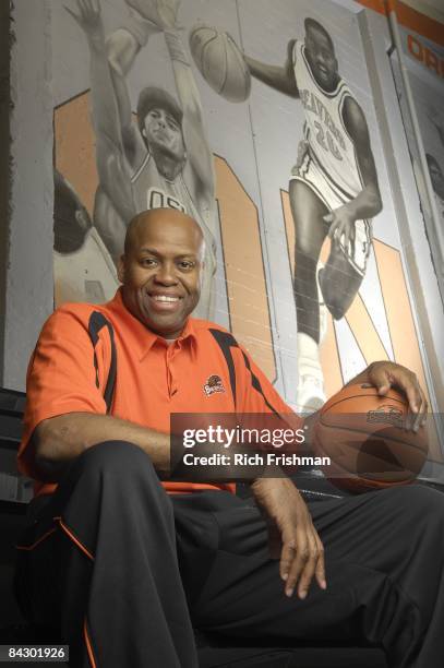 Portrait of Oregon State head coach Craig Robinson at Gill Coliseum. Robinson is the brother-in-law of President-elect Barack Obama. Corvalis, OR...