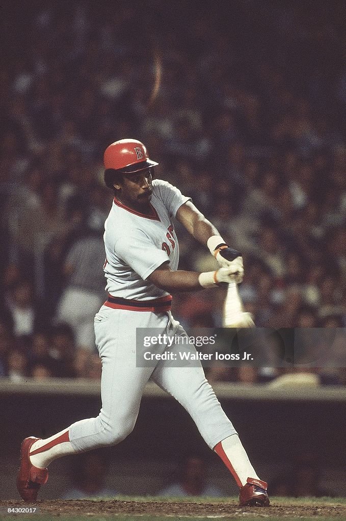 Boston Red Sox Jim Rice in action, at bat vs New York Yankees. Bronx ...