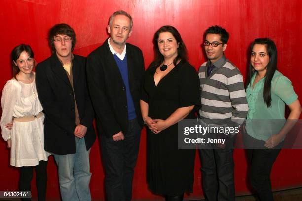 Molly Davies, Nick Payne, Dominic Cooke, Ruth Jones, Hammaad Chaudry and Ali Bano attends launch of Young Writers Festival held at the Royal Court...