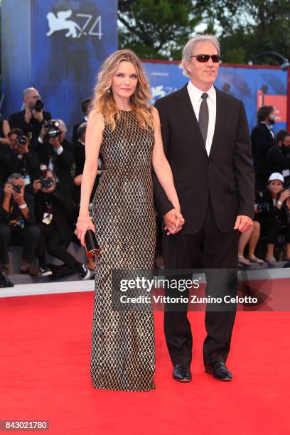 Michelle Pfeiffer and David E. Kelley attend the Gala Screening and World Premiere of 'mother!' during the 74th Venice Film Festival at Sala Grande...