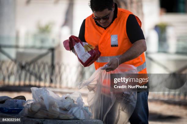 Evicted refugees from Madonna's square in Loreto, in Rome, Italy on 5 September 2017, moved from the gardens next to Piazza Venezia, the refugees who...