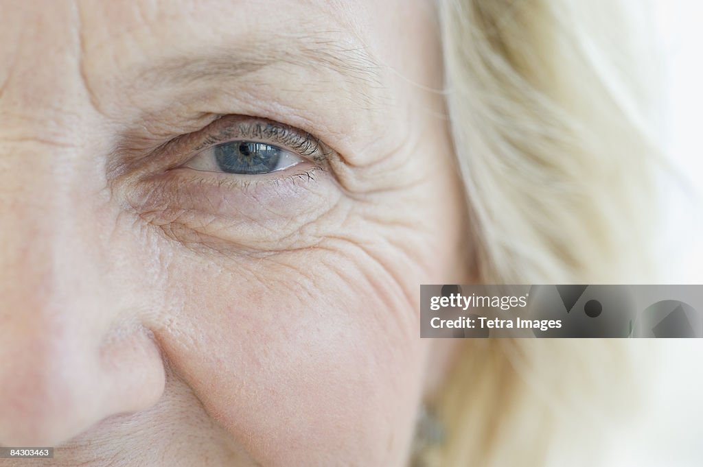 Close up of senior woman's eye