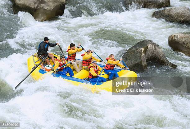 group whitewater rafting - whitewater rafting stock-fotos und bilder