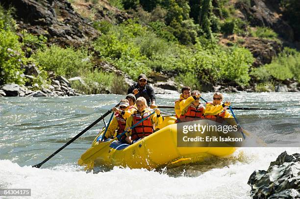 group whitewater rafting - rogue river stock pictures, royalty-free photos & images