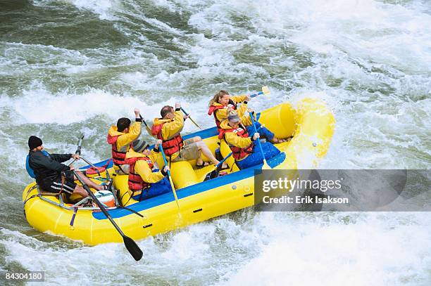 group whitewater rafting - rogue river stock pictures, royalty-free photos & images