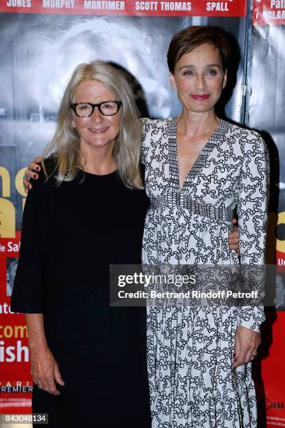 Director of the movie Sally Potter and actress of the movie Kristin Scott Thomas attend the "The Party" Paris Premiere at UGC Cine Cite des Halles on...