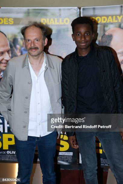 Actors of the movie Denis Podalydes and Abdoulaye Diallo attend the "Les grands Esprits" Paris Premiere at UGC Cine Cite des Halles on September 5,...