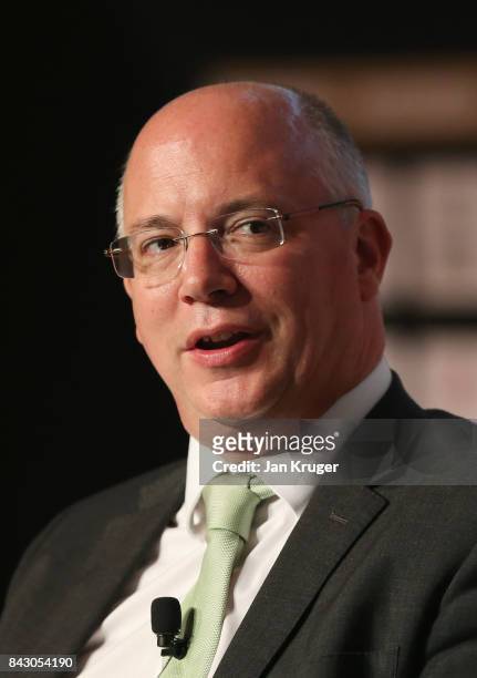 Shaun Harvey, EFL CEO talks during day 2 of the Soccerex Global Convention at Manchester Central Convention Complex on September 5, 2017 in...