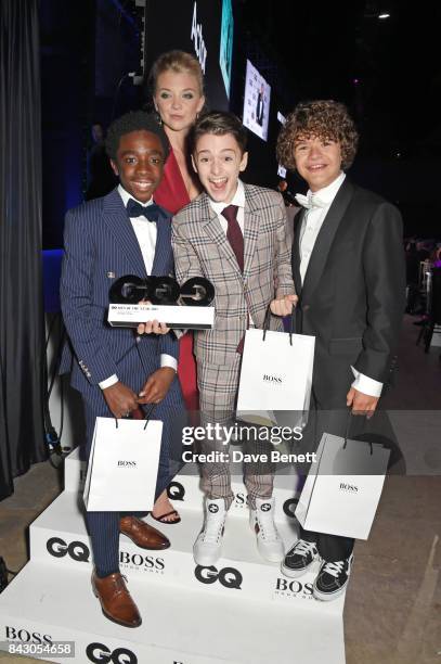 Natalie Dormer and actors Caleb McLaughlin, Noah Schnapp and Gaten Matarazzo, winner of the Editor's Special award for "Stranger Things", attend the...