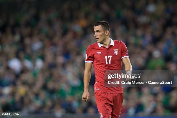 Serbias Filip Kostic during the FIFA 2018 World Cup Qualifier between Republic of Ireland and Serbia at Aviva Stadium on September 5, 2017 in Dublin,...