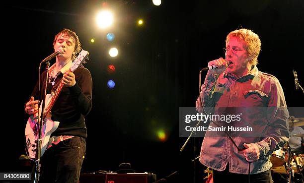Pete Doherty of Babyshambles and Roger Daltrey of The Who perform a one off concert together in aid of The Teenage Cancer Trust at the Carling...