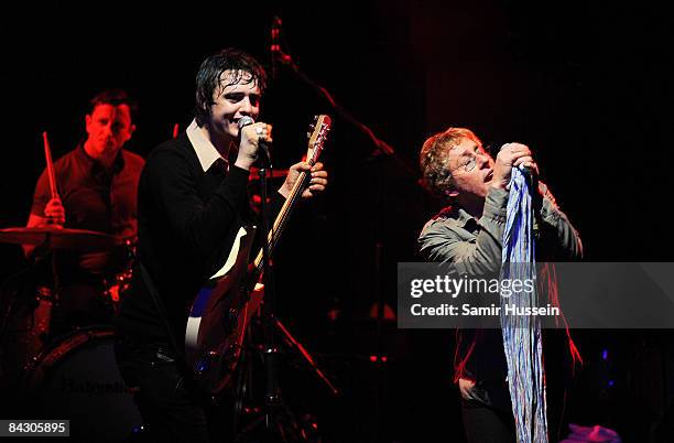 Pete Doherty of Babyshambles and Roger Daltrey of The Who perform a one off concert together in aid of The Teenage Cancer Trust at the Carling...