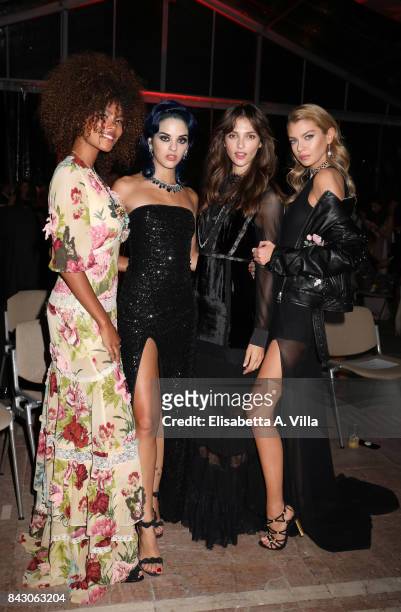 Tina Kunakey, Sita Abellan, Annabelle Belmondo and Stella Maxwell attend the Twinset Party during the 74th Venice Film Festival at Excelsior Hotel on...