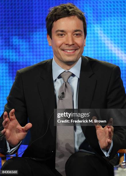 Host Jimmy Fallon of the television show "Late Night with Jimmy Fallon" attends the NBC Universal portion of the 2009 Winter Television Critics...