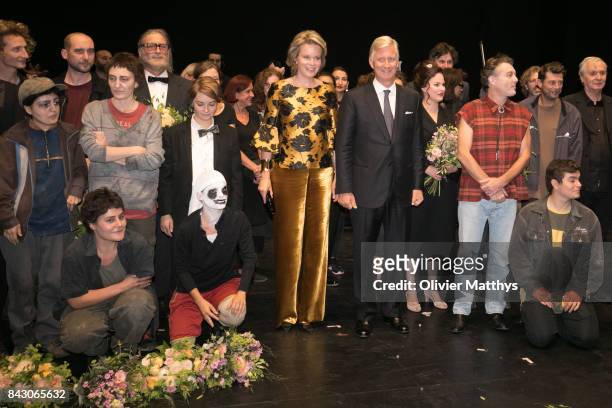 King Philippe of Belgium and Queen Mathilde of Belgium attend the opera Pinocchio at the Royal Monnaie on September 5, 2017 in Brussels, Belgium.