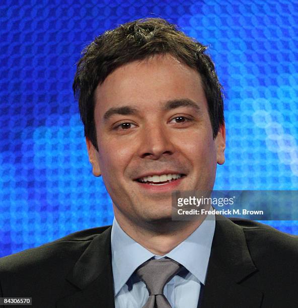 Host Jimmy Fallon of the television show "Late Night with Jimmy Fallon" attends the NBC Universal portion of the 2009 Winter Television Critics...