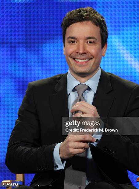 Host Jimmy Fallon of the television show "Late Night with Jimmy Fallon" attends the NBC Universal portion of the 2009 Winter Television Critics...