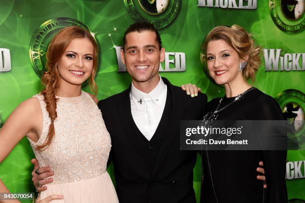 Sophie Evans, Bradley Jaden and Alice Fearn attend the after show party celebrating the new cast of hit musical Wicked ahead of its 11th birthday at...