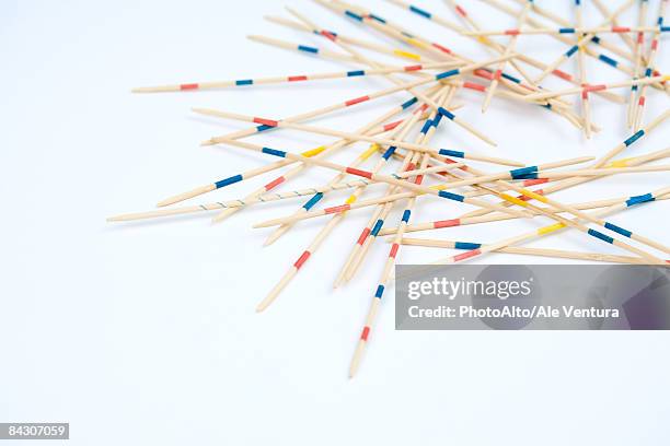 pile of pick up sticks, close-up - mikado stock pictures, royalty-free photos & images