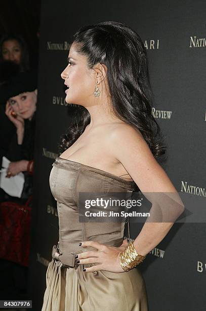 Actress Salma Hayek attends the 2008 National Board of Review of Motion Pictures Awards Gala at Cipriani's 42nd Street on January 14, 2009 in New...