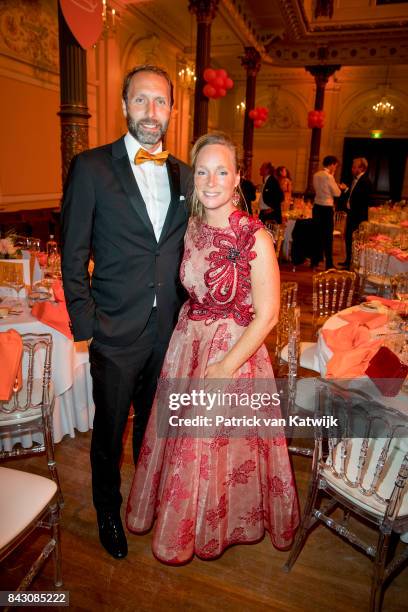 Princess Margarita de Bourbon de Parme and her husband Tjalling ten Cate attendss the benefit gala dinner for the Princess Maxima Center for...