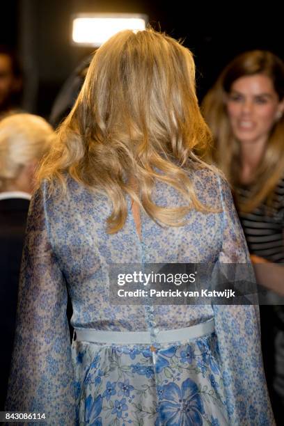 Queen Maxima of The Netherlands attends the benefit gala dinner for the Princess Maxima Center for childrenÕs oncology in the Concertbuilding on...