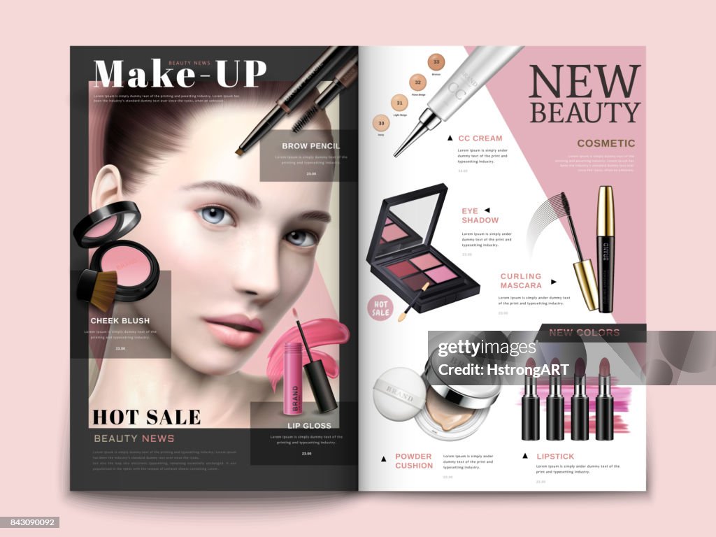 Makeup Magazine Examples Cosmetic Magazine Template High-Res Vector Graphic - Getty Images