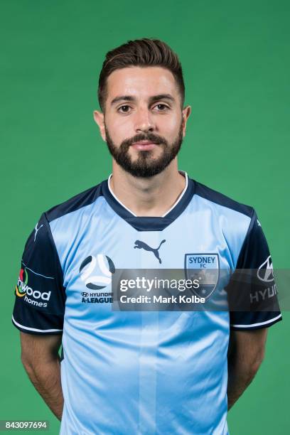 Michael Zullo poses during the Sydney FC A-League headshots session at Macquarie University on September 5, 2017 in Sydney, Australia.