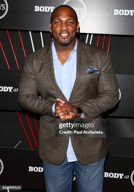 Former NFL Linebacker Kirk Morrison attends the ESPN Magazine Body Issue pre-ESPYS party at Avalon Hollywood on July 11, 2017 in Los Angeles,...