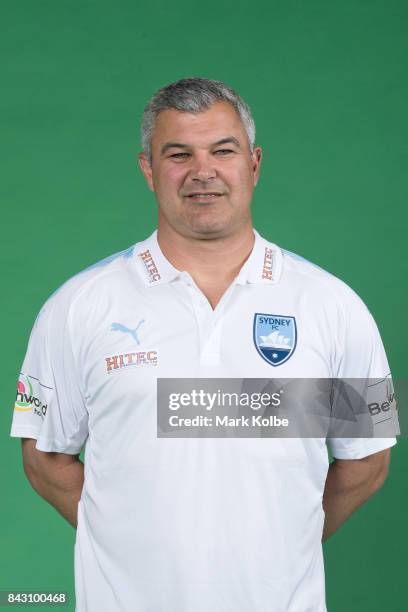 Assistant coach Phil Moss poses during the Sydney FC A-League headshots session at Macquarie University on September 5, 2017 in Sydney, Australia.