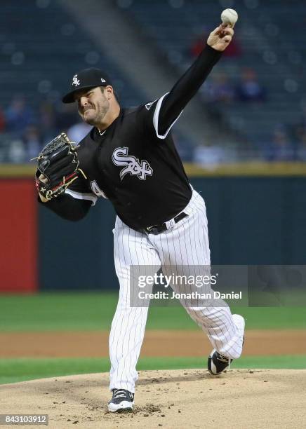 Starting pitcher David Holmberg of the Chicago White Sox delivers the ball against the Cleveland Indians at Guaranteed Rate Field on September 5,...