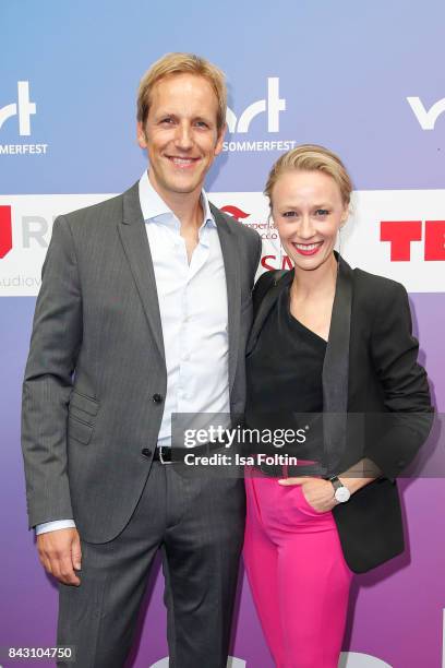 German presenter Jan Hahn and his girlfriend Constanze attend the Summer Reception Of VPRT Organization at LV Niedersachsen on September 5, 2017 in...