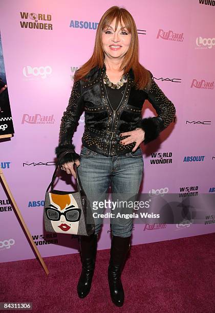 Comedian Judy Tenuta arrives to the opening night gala of "Ru Paul's Drag Race" Art Show at the World of Wonder Storefront Gallery on January 15,...