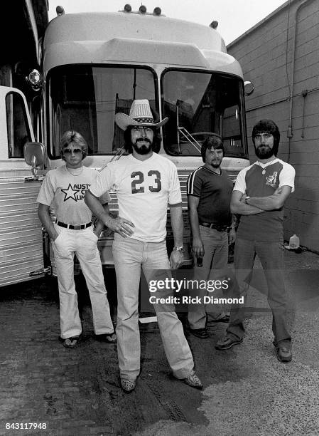 Birmingham Country Group Alabama L/R: Mark Herndon, Randy Owen, Jeff Cook and Teddy Gentry open "My Home Is Alabama" Nightclub in Birmingham Alabama...