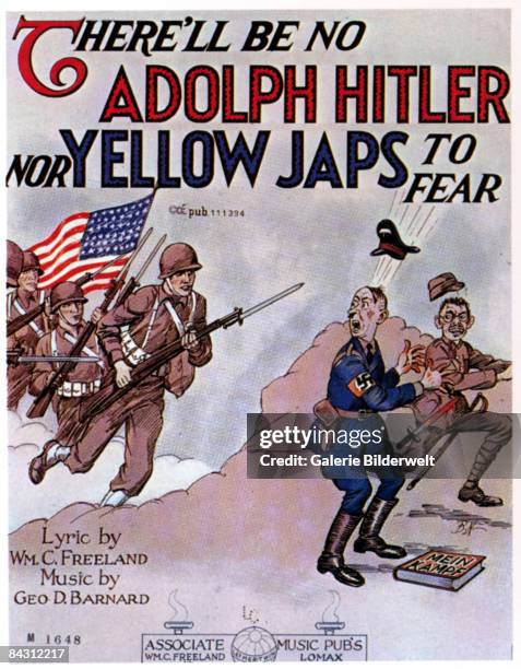 The cover for the sheet music of 'There'll be No Adolph Hitler nor Yellow Japs to Fear', music by George D. Barnard and lyrics by William C....