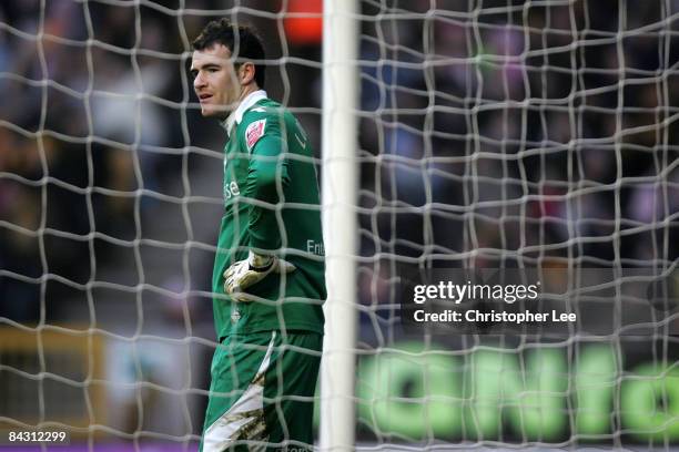 Goalkeeper Andy Lonergan of Preston North End during the Coca-Cola Championship match between Wolverhampton Wanderers and Preston North End at...