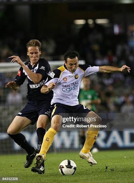 Sasho Petrovski of the Mariners controls the ball during the round 20 A-League match between the Melbourne Victory and the Central Coast Mariners at...