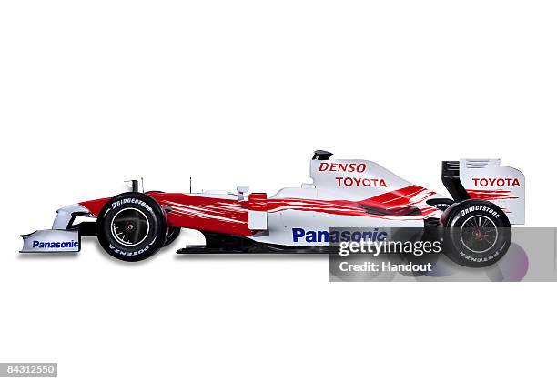 In this handout picture the new TF109 is seen during the Panasonic Toyota Formula One Grand Prix team launch of the TF109 race car for the 2009...