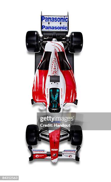 In this handout picture the new TF109 is seen during the Panasonic Toyota Formula One Grand Prix team launch of the TF109 race car for the 2009...