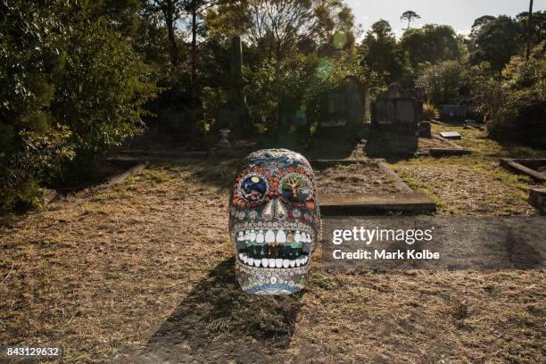 The Storyteller" by artist Tiffany Thiedeman is seen as part of the HIDDEN Sculpture Walk in Rookwood Cemetery on September 4, 2017 in Sydney,...