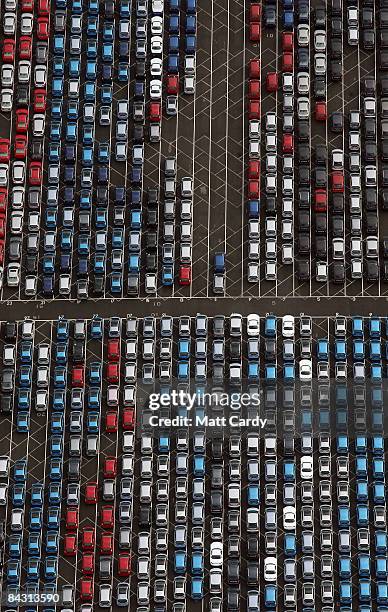 22 Cars Sit Unsold In Avonmouth Docks As Car Sales Stutter Stock Photos 22 Cars Sit Unsold In Avonmouth Docks As Car Sales Stutter Stock Photos