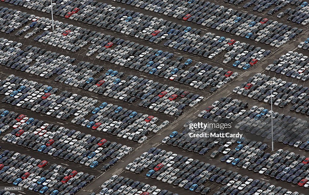 Cars Sit Unsold In Avonmouth Docks As Car Sales Stutter