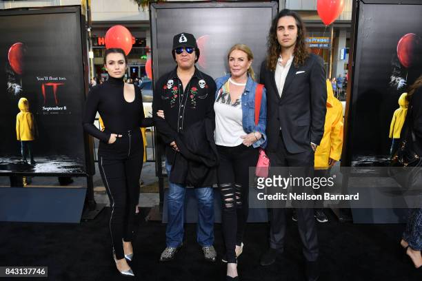 Sophie Simmons, Gene Simmons, Shannon Tweed Simmons and Nick Simmons attend the premiere of Warner Bros. Pictures and New Line Cinema's "It" at the...