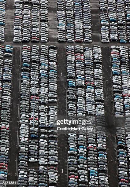 22 Cars Sit Unsold In Avonmouth Docks As Car Sales Stutter Stock Photos 22 Cars Sit Unsold In Avonmouth Docks As Car Sales Stutter Stock Photos