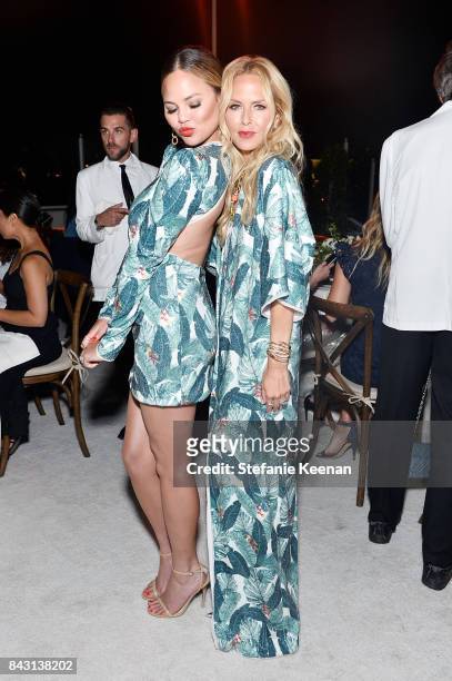 Chrissy Teigen and Rachel Zoe attend Rachel Zoe SS18 Presentation at Sunset Tower Hotel on September 5, 2017 in West Hollywood, California.