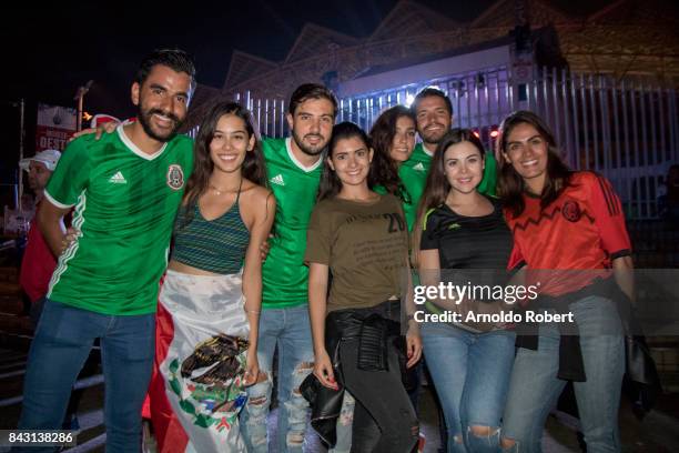 Fans of Mexico pose prior the match between Costa Rica and Mexico as part of the FIFA 2018 World Cup Qualifiers at Nacional de Costa Rica Stadium on...