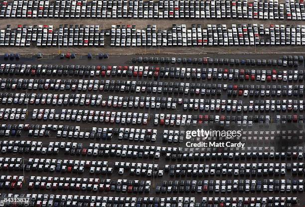 22 Cars Sit Unsold In Avonmouth Docks As Car Sales Stutter Stock Photos 22 Cars Sit Unsold In Avonmouth Docks As Car Sales Stutter Stock Photos