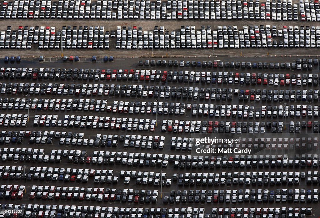 Cars Sit Unsold In Avonmouth Docks As Car Sales Stutter